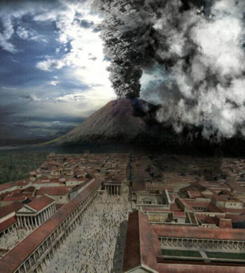 Pompéi, l’éruption du Vésuve.