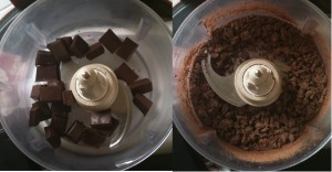 Chocolat dans le robot mixeur