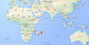 L'île de la Réunion sur un atlas