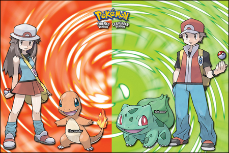 Les deux héros des versions Pokémon Rouge Feu et Vert Feuille