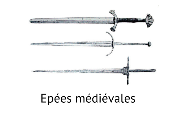 image, épées, moyen âge