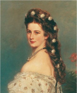 Détail du portrait de l’Impératrice Elisabeth par Franz Winterhalter