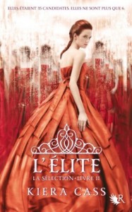 Il s'agit de la page couverture de L'Élite, le deuxième tome de La Sélection, une trilogie écrite par Kiera Cass.