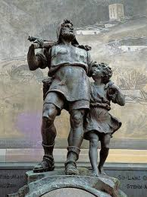 statue de guillaume tell et son fils