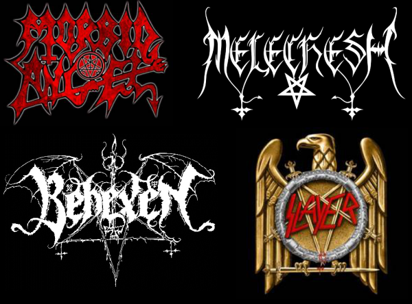 Logos de groupes de metal avec un pentacle