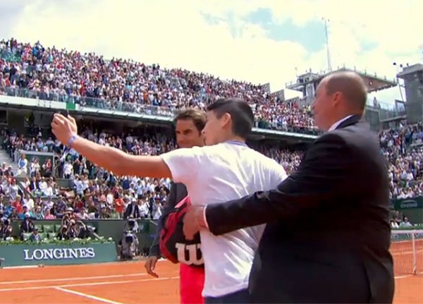 Roland Garros 2015 selfie Federer