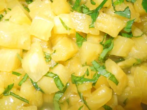 salade de fruits ananas basilic