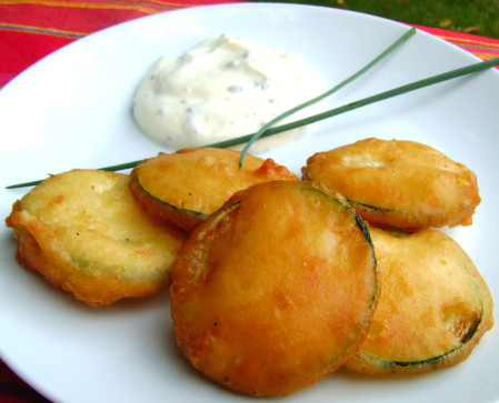 Beignets courgettes jaune d'oeuf