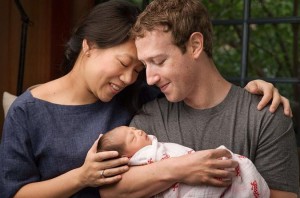 Mark-Zuckerberg, son bébé et sa femme