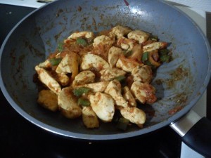 Fajitas préparation poulet réduit