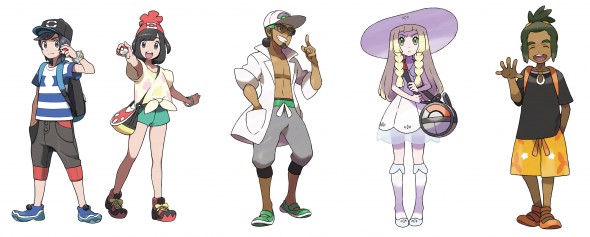 Quelques personnages du jeu Pokémon Soleil et Lune