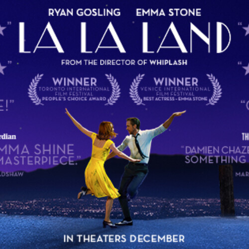 Affiche du film La La Land avec la liste de ses distinctions