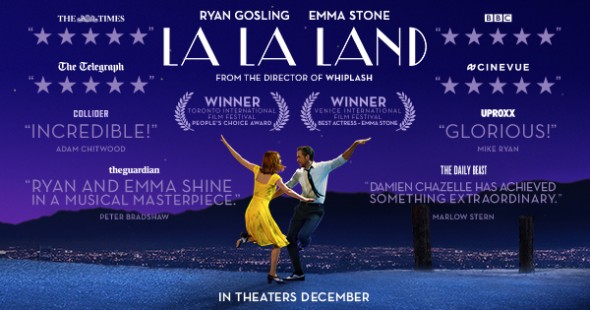 Affiche du film La La Land avec la liste de ses distinctions