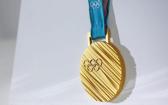 Photographie d'une médaille d'or aux jeux olympiques de Pyeongchang 2018
