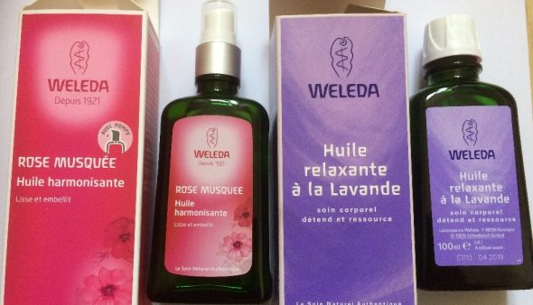 Huile de massage lavande et rose musquée Weleda